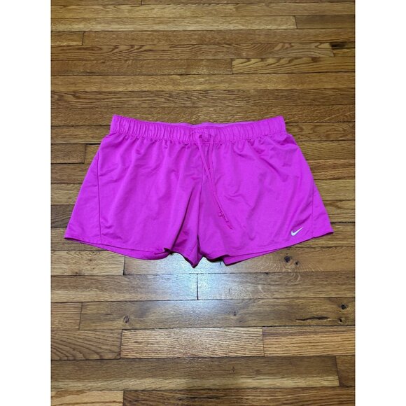 Nike Dri Fit Running Athletic Shorts Women's 2XL Pink Un-lined Mesh Drawstring - Picture 1 of 5